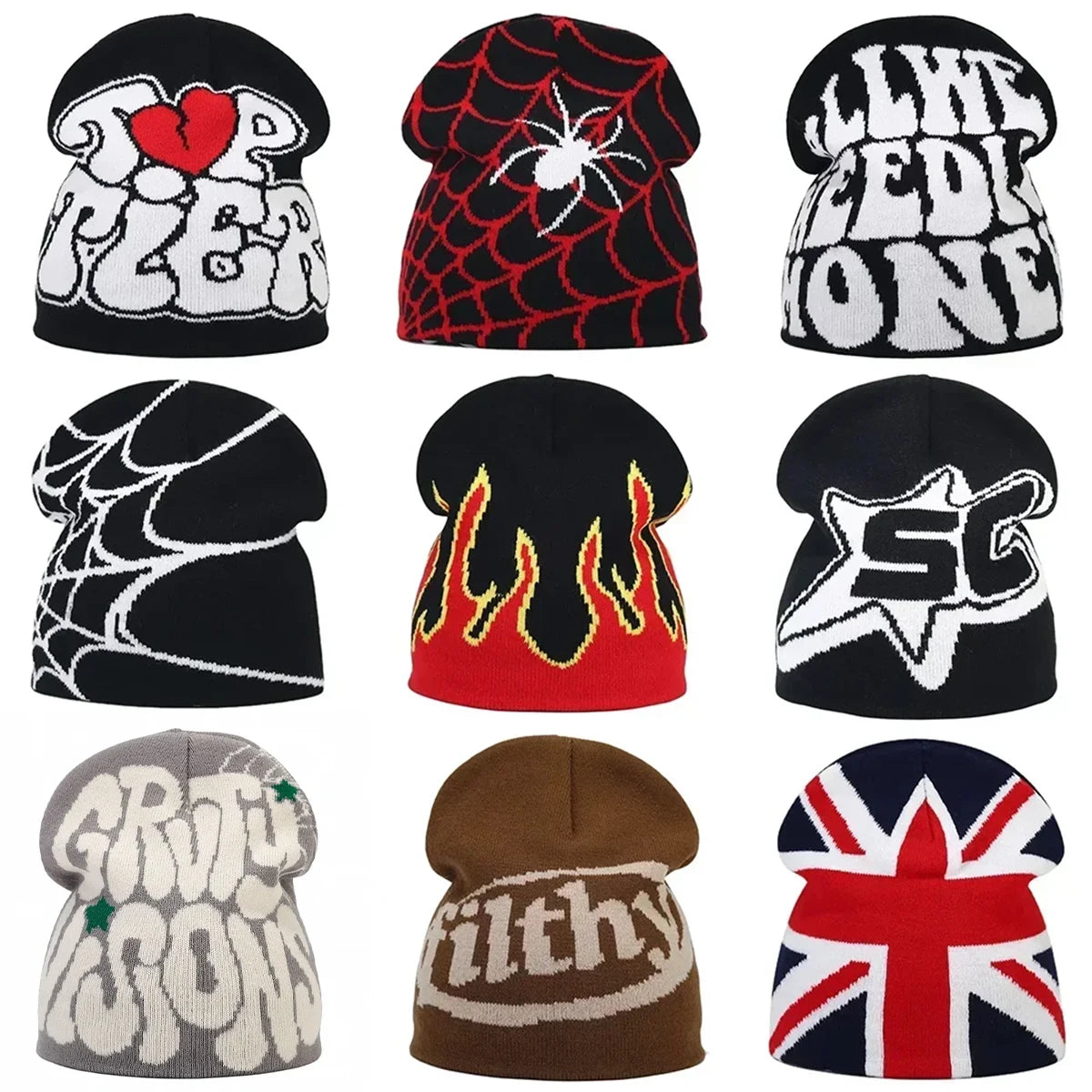 Y2K Letter Knit Beanie