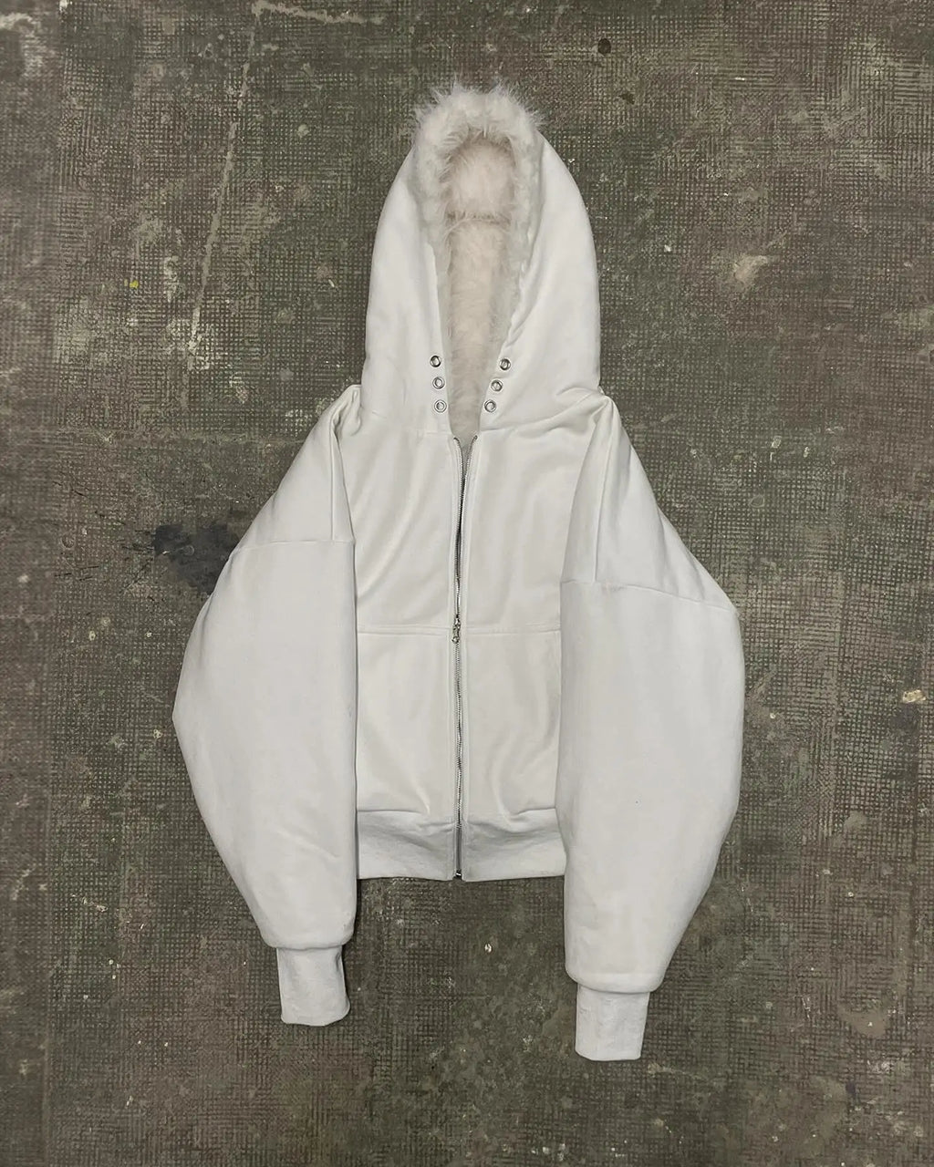 Reversible fur hoodie