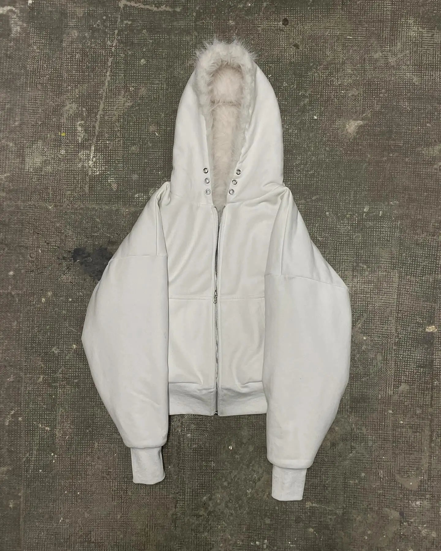 Reversible fur hoodie