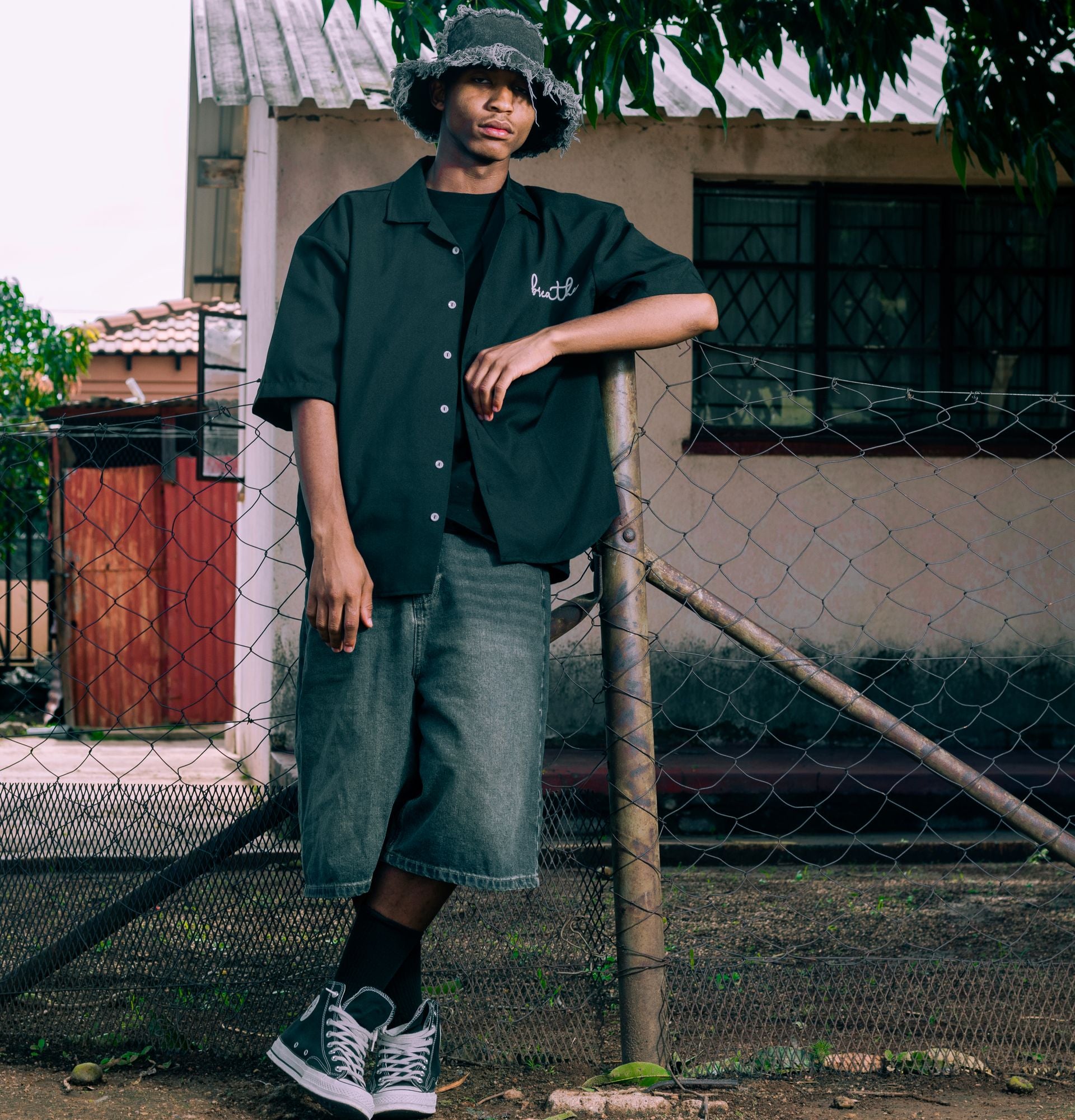 Casual urban streetwear fashion portrait outdoors