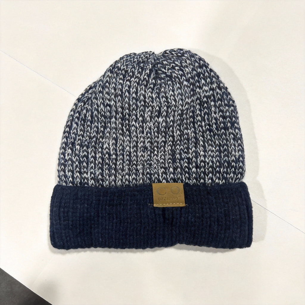 Ribbed knit beanie interior lining